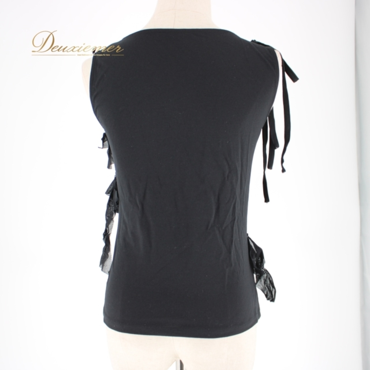 社交ダンス 衣装 スタンダード トップス レッスンウェア PASSOROSA Chacott チャコット ブラック系 黒 無地 リボン レース 袖なし アーバンブラック おしゃれ 練習用 体型カバー フィット感 シンプル 上品 伸縮性 スタイリッシュ レディース 人気 日本製 衣装用トップス