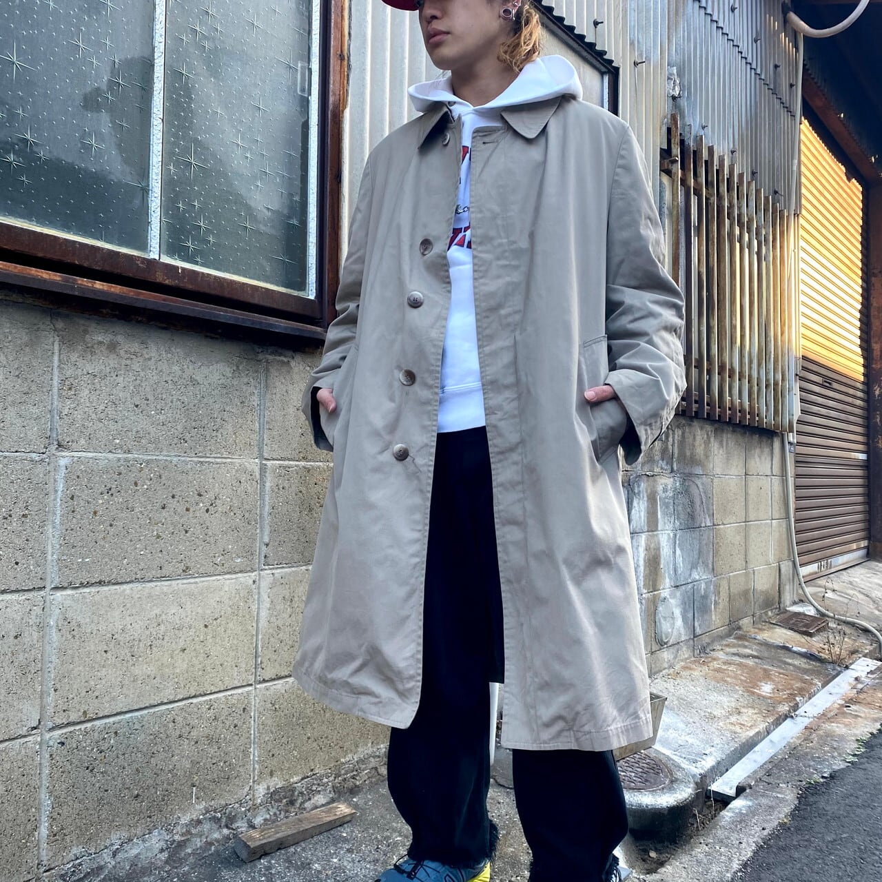 LONDON FOG VINTAGE ステンカラーコート ブラック