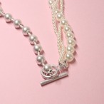 2wayパールブレスレット　2wayパールネックレス  ボールチェーン　低アレルギー　個性派デザイン　bittersweet