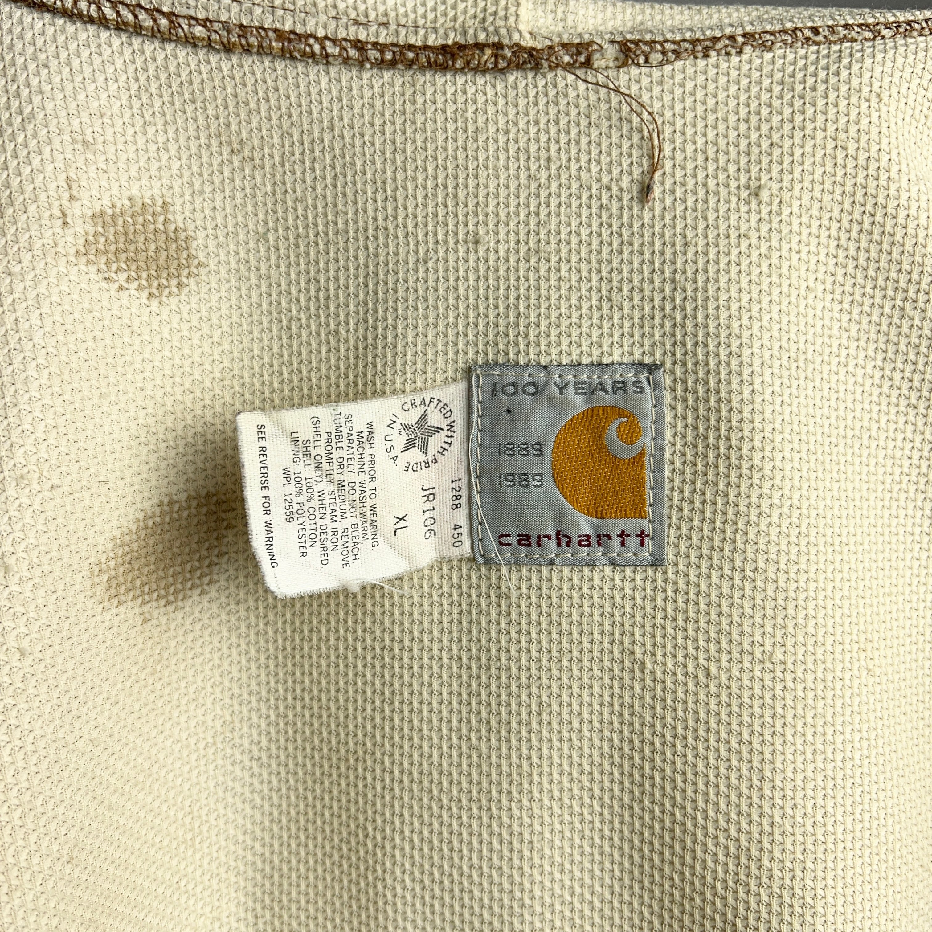 1989 Carhartt 100years Model Active Jacket SIZE XL 80年代 90 1989 Carhartt 100years Model Active Jacket SIZE XL 80年代 90