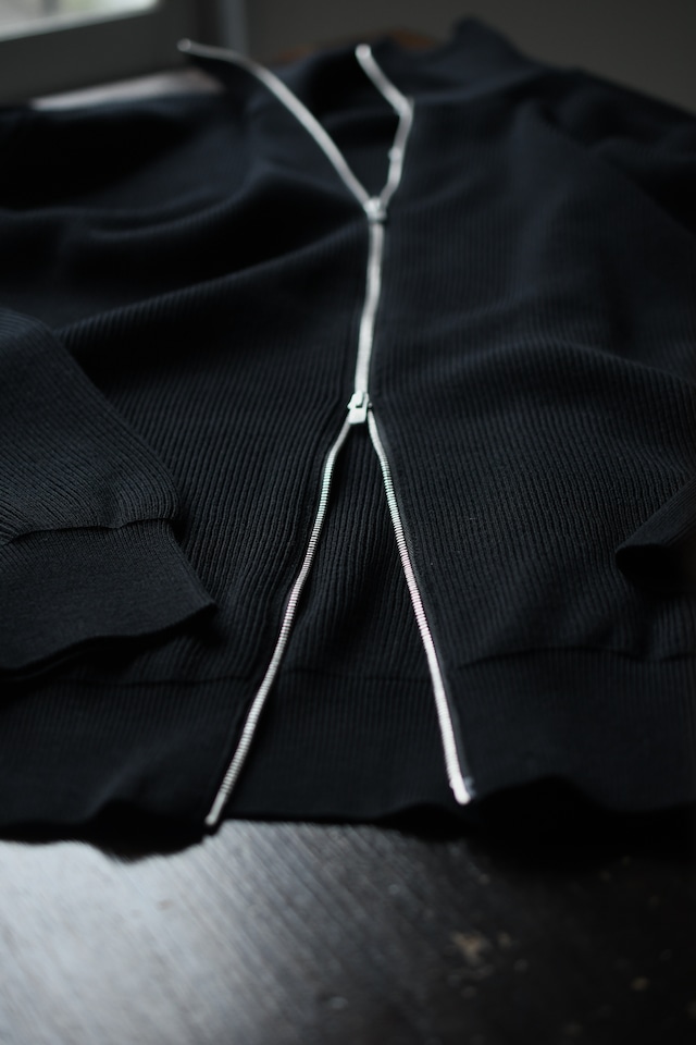 BATONER / HARD TWIST WOOL RIB DRIVERS KNIT (Black)