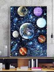 LEADINTOP ダイヤモンドアート 四角いビーズ 銀河系 30X40cm 全面貼り付けタイプ ダイヤモンドペインティング スクエア アート スクエアビーズ 人気 モザイクビーズ ビーズアート 大人 子供 DIY 手作り 手芸キット プレゼント 芸術品 装飾