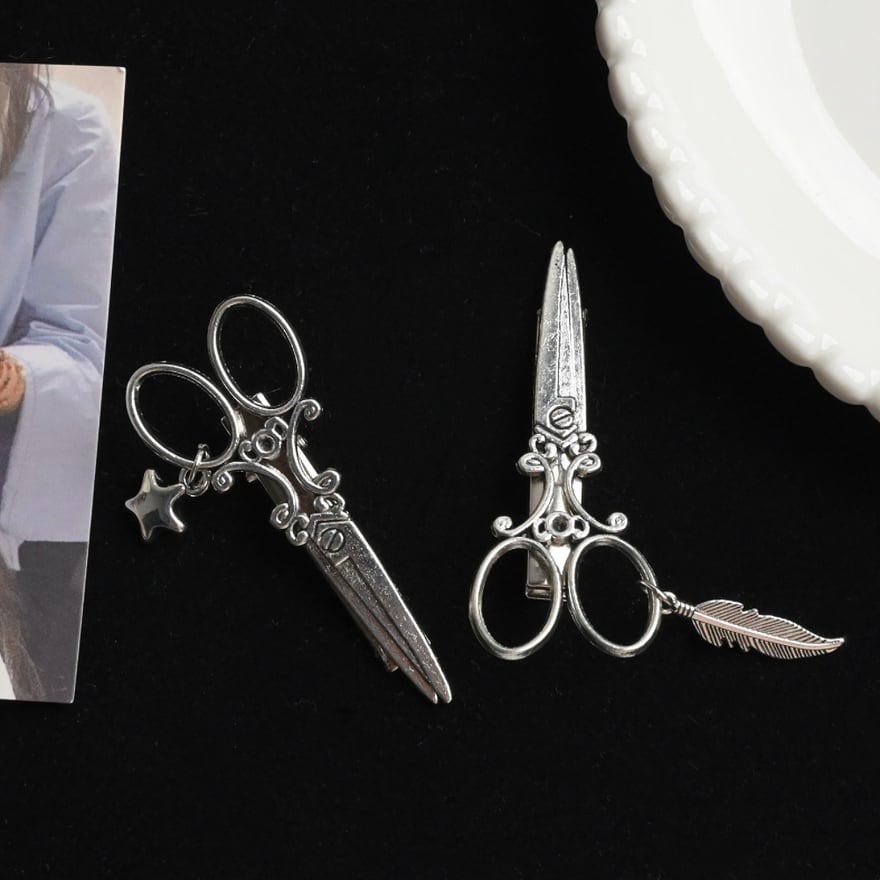 銀の仕立て屋 アンティークシザーチャームゴスロリヘアクリップアクセサリー
