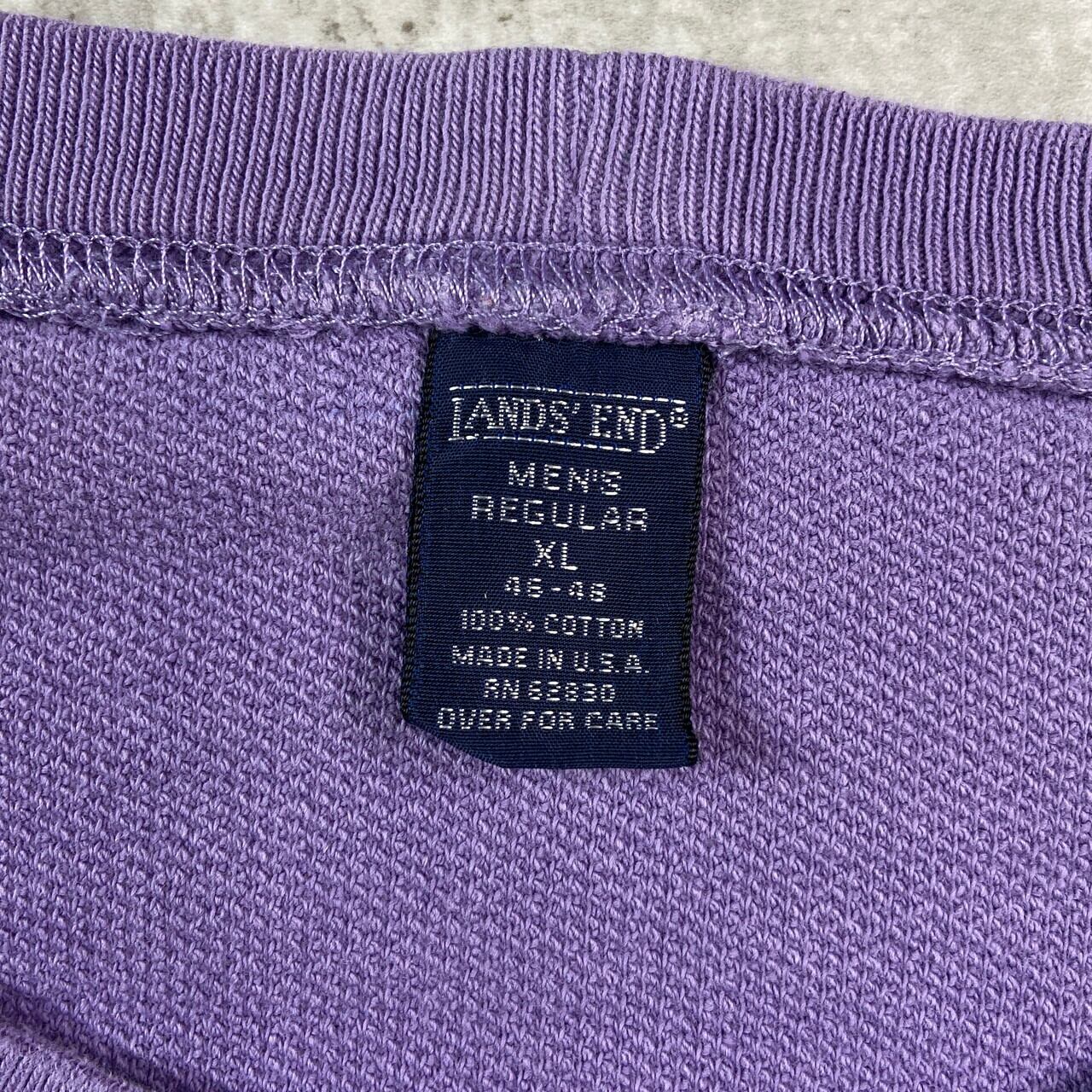 90年代 USA製 LANDS'END ランズエンド 鹿の子スウェットシャツ