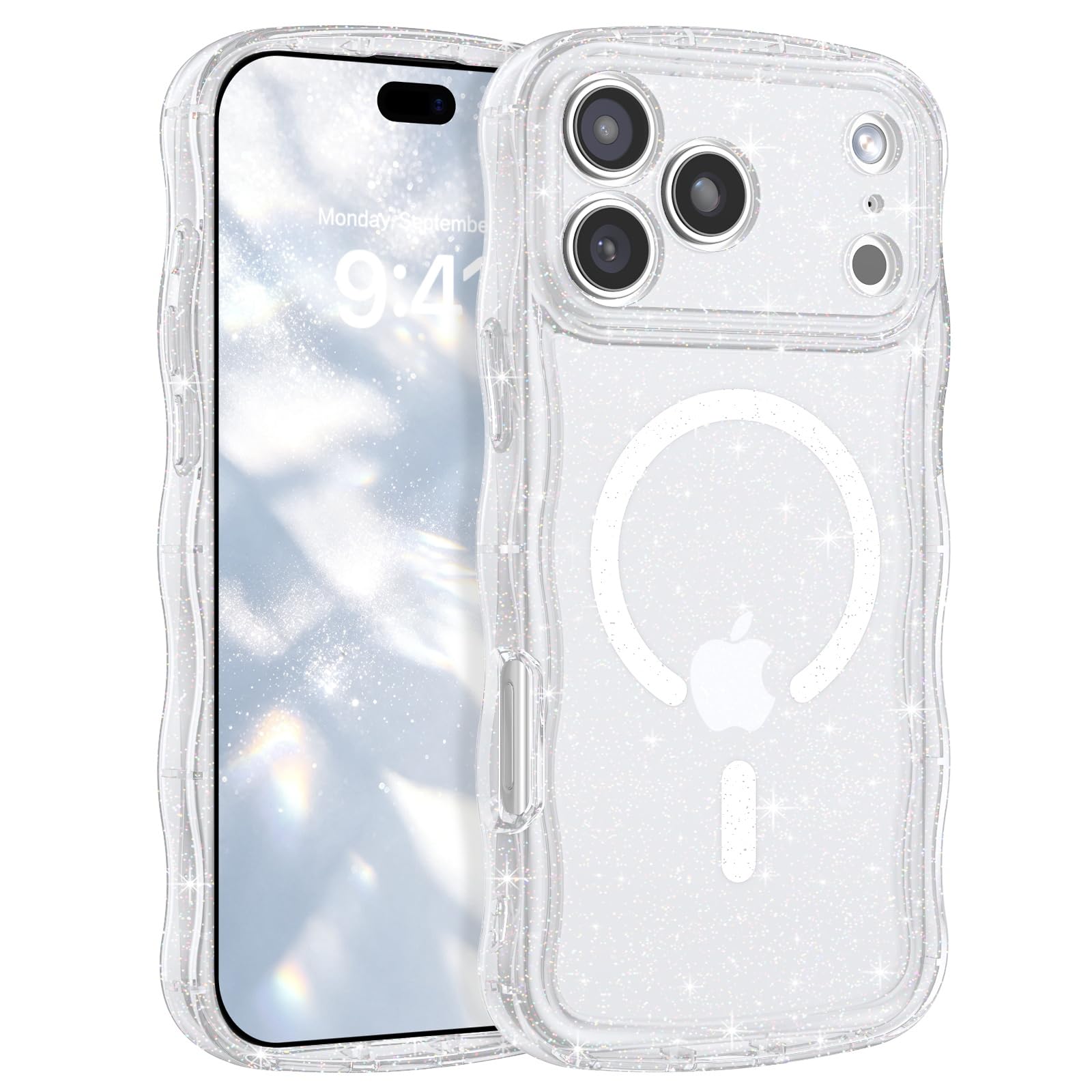 BENTOBEN iPhone 18 Pro Max用 ケース MagSafe対応 クリア ウェーブ