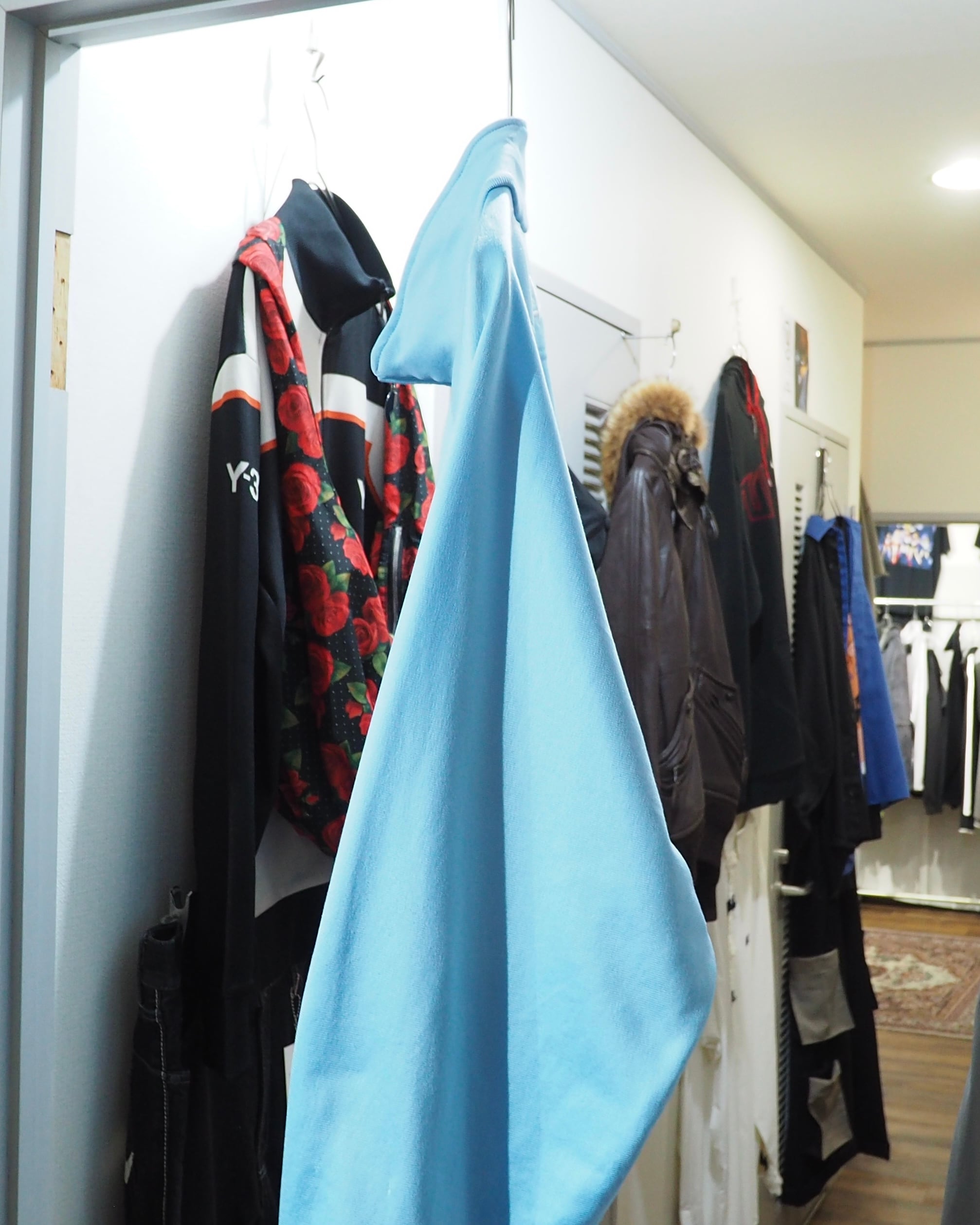 2000s ” adidas ” Shiny Light Blue × Three Line Embroidery Over silhouette Track jacket