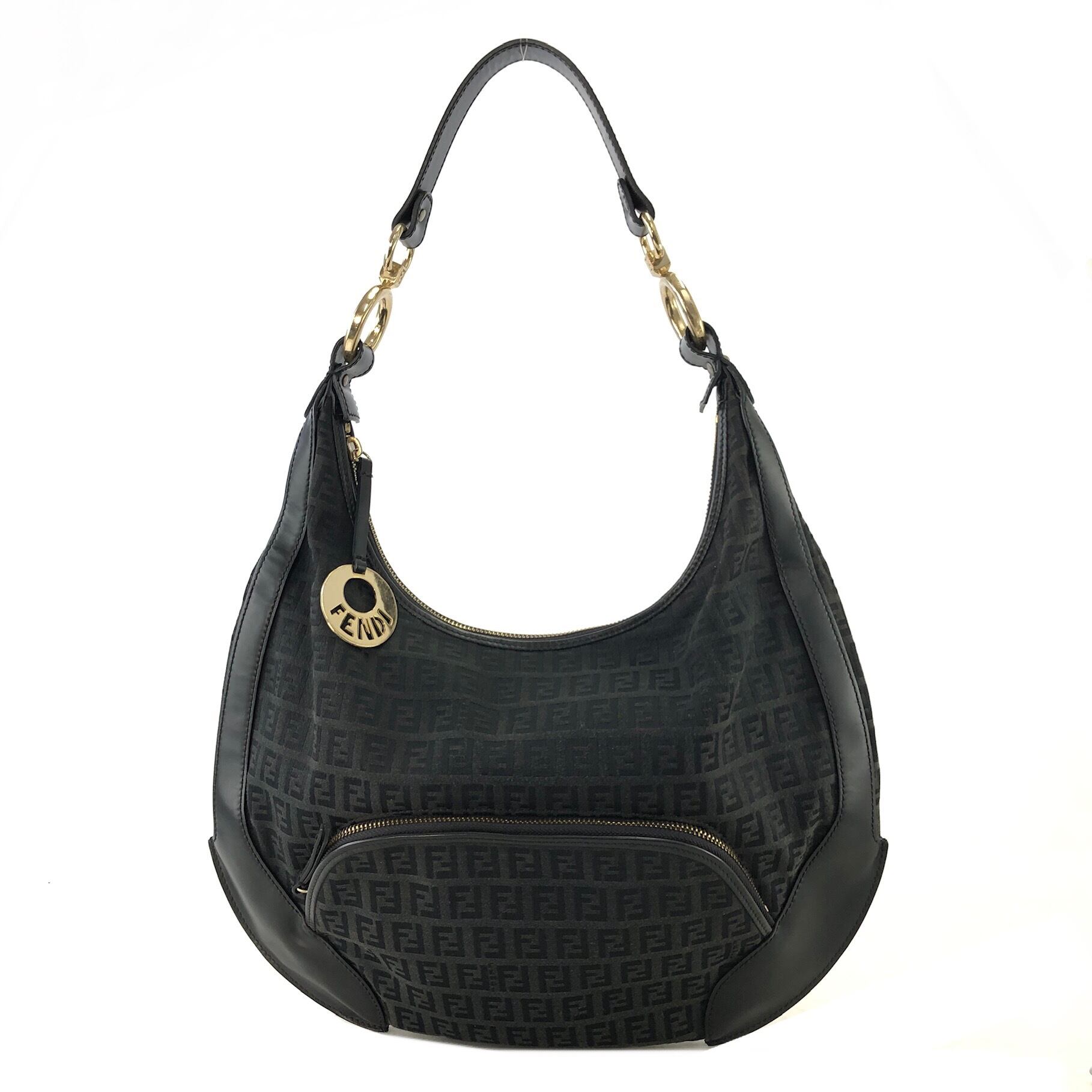 ☆美品・シリアル付☆FENDI ズッキーノ チャーム ホーボー ショルダーバッグ ☆美品・シリアル付☆FENDI ズッキーノ チャーム ホーボー ショルダー