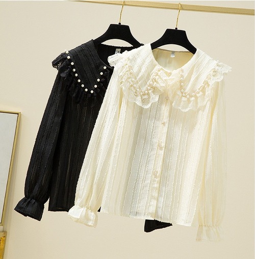 【大きいサイズL-4XL】ファッション/人気ワイシャツ♪アンズ/ブラック2色展開◆serov-118867