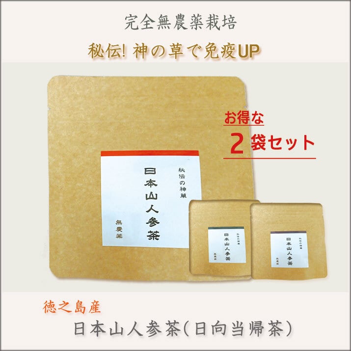 ２袋セット【新茶】にほん山人参茶 -ヒュウガトウキ茶- 2g×6バッグ