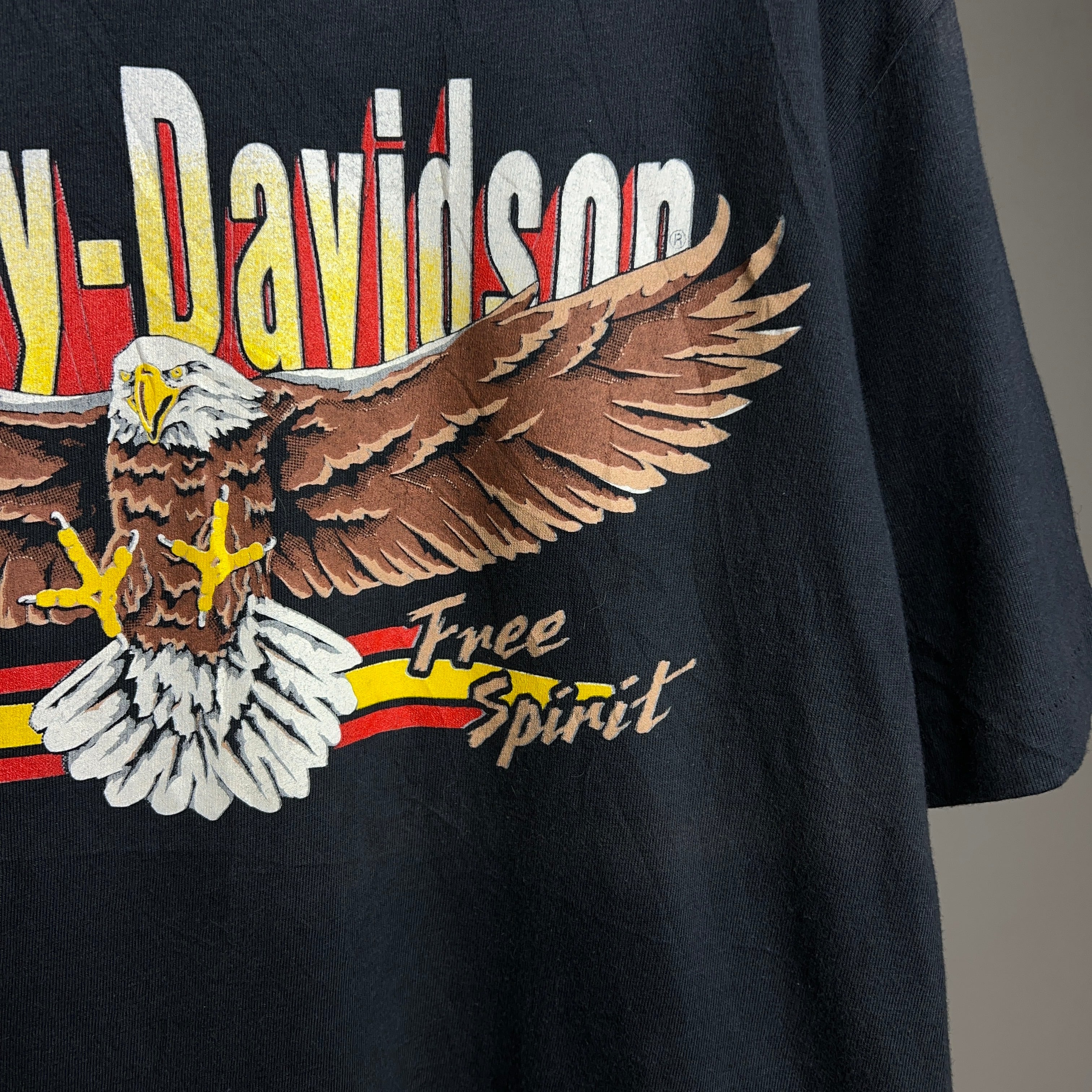 80's HARLEY-DAVIDSON T-shirt USA製 SIZE M 80年代 ハーレーダビッドソン バックプリント  Tシャツ【1000A1031】【送料無料】