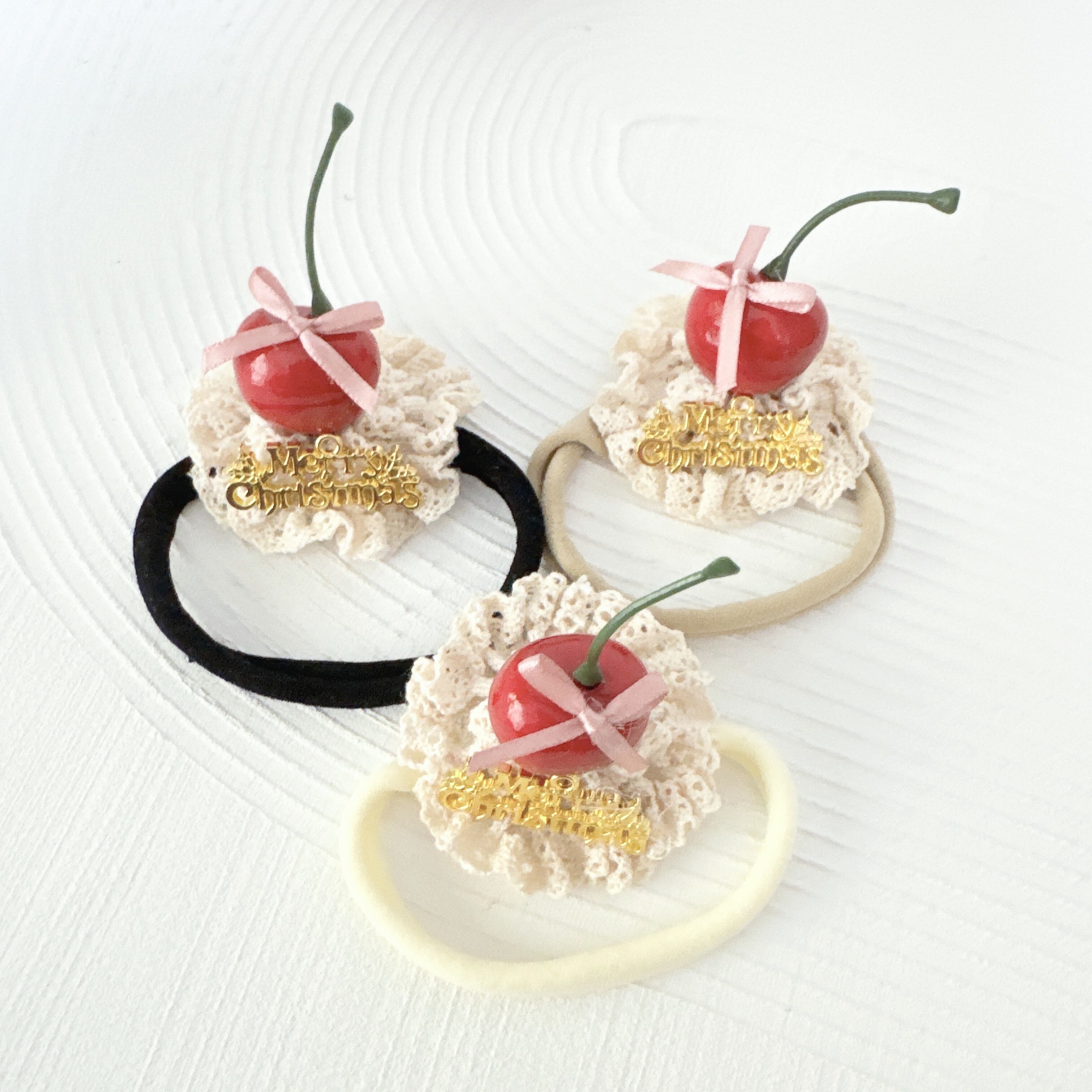 クリスマスプレートチェリーヘアバンド