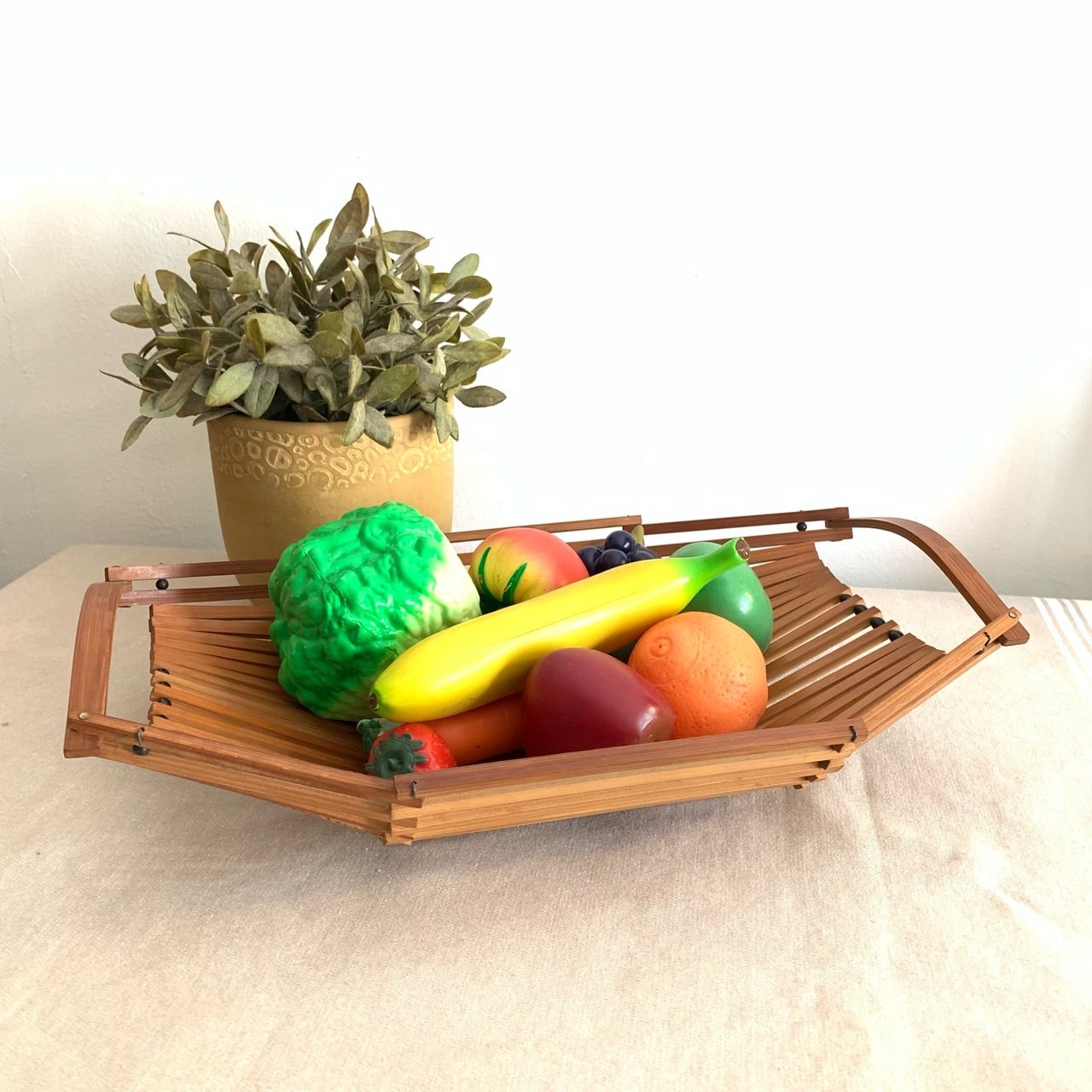 ビンテージ 竹トレー 古い竹製トレー 竹かご レトロ お洒落トレー