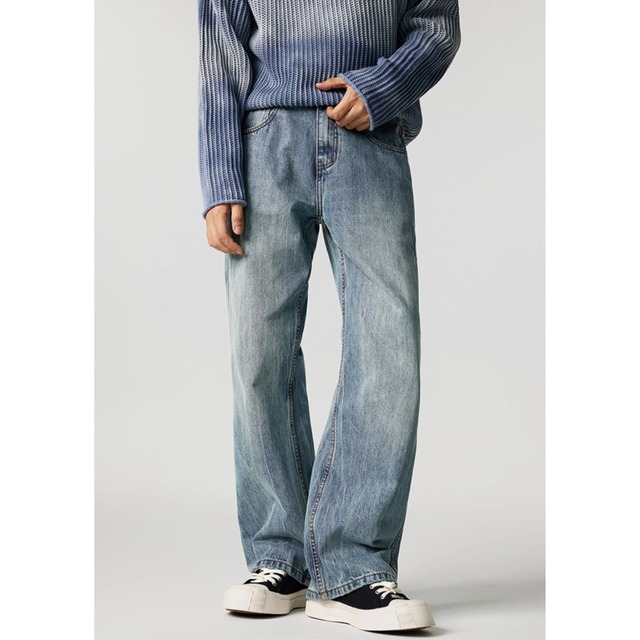 ルーズフィット フルレングス デニムパンツ af0037