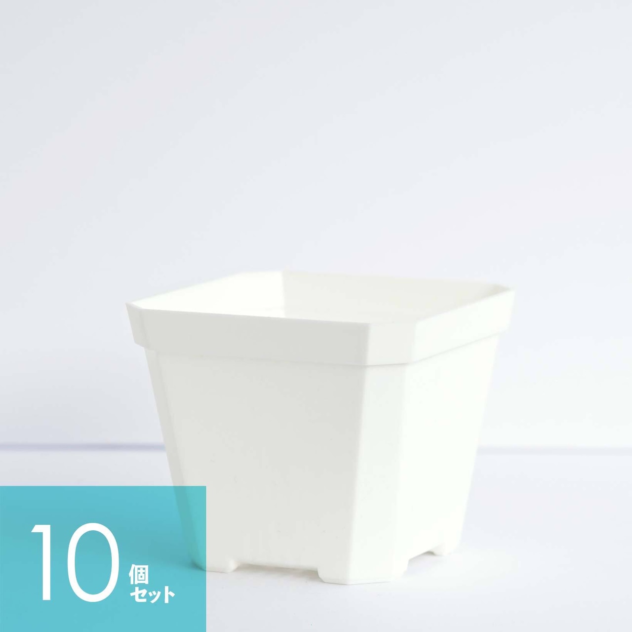 Solid Square Pot  10cm ホワイト 10個セット