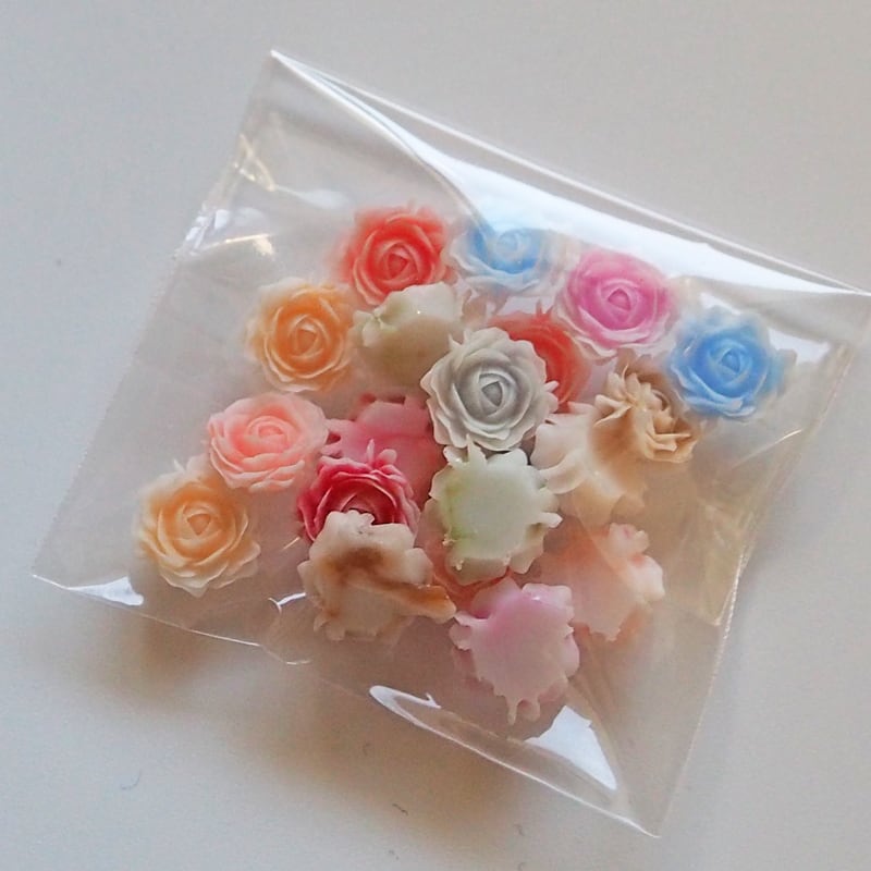 20個 まとめ売り】バラ 薔薇 ミニ デコパーツ ミックスカラー ネイル