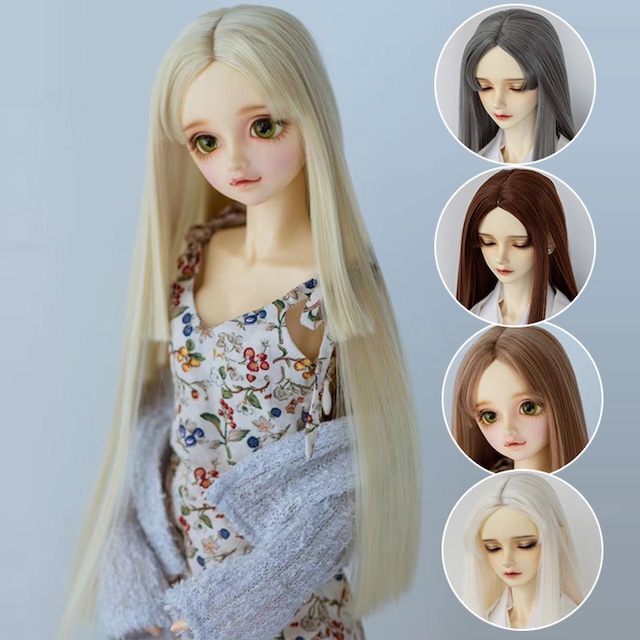 BJDドール用ウィッグ ★ロング ストレート wig ウィッグ  高温糸 MSD/SDサイズ人形用 kaka