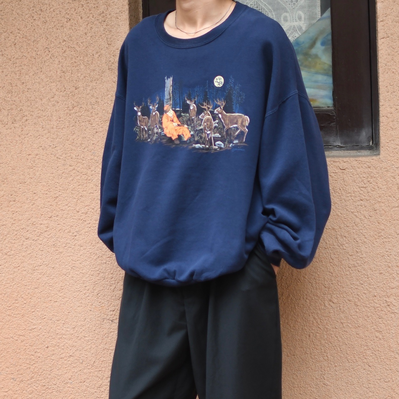 humor deer print sweat