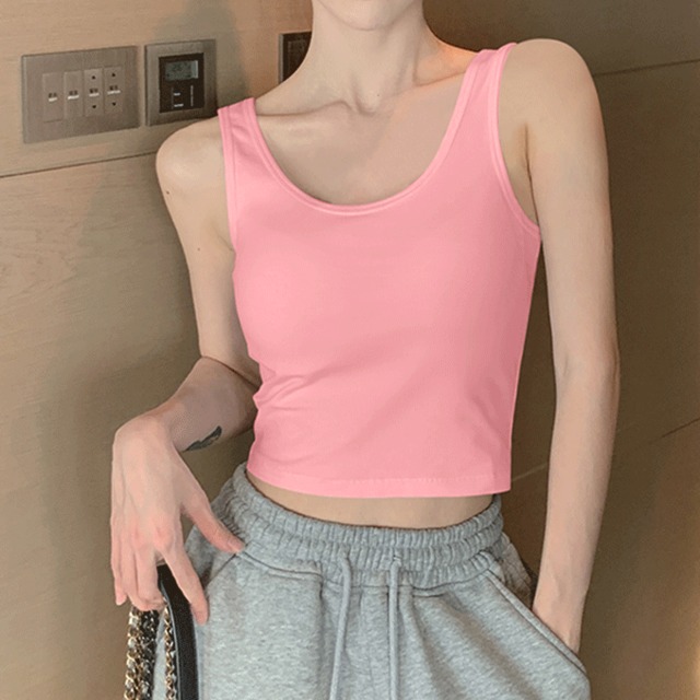 タンクトップ トップス レディース 春 夏 春夏 黒 白 ショート丈タンクトップ ベーシック シンプル インナー 重ね着 キャミソール ホワイト グリーン イエロー ネイビー グレー ピンク ブルー ライトパープル オレンジ ブラック カジュアル 伸縮性 シンプル 大人 きれいめ