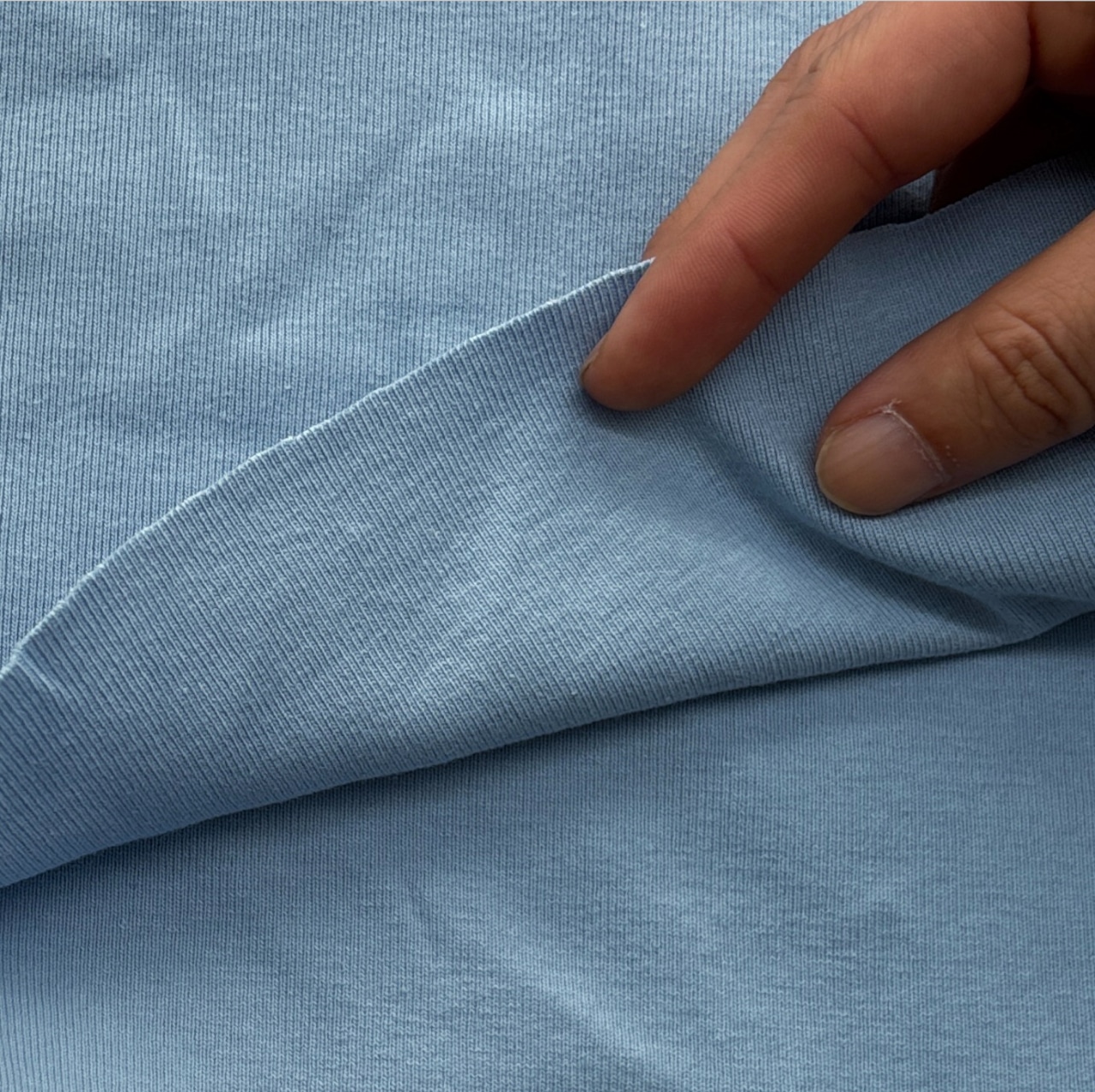 ★TB809◆2.4m◆SALE◆綿100%フライスニット生地◆サックス