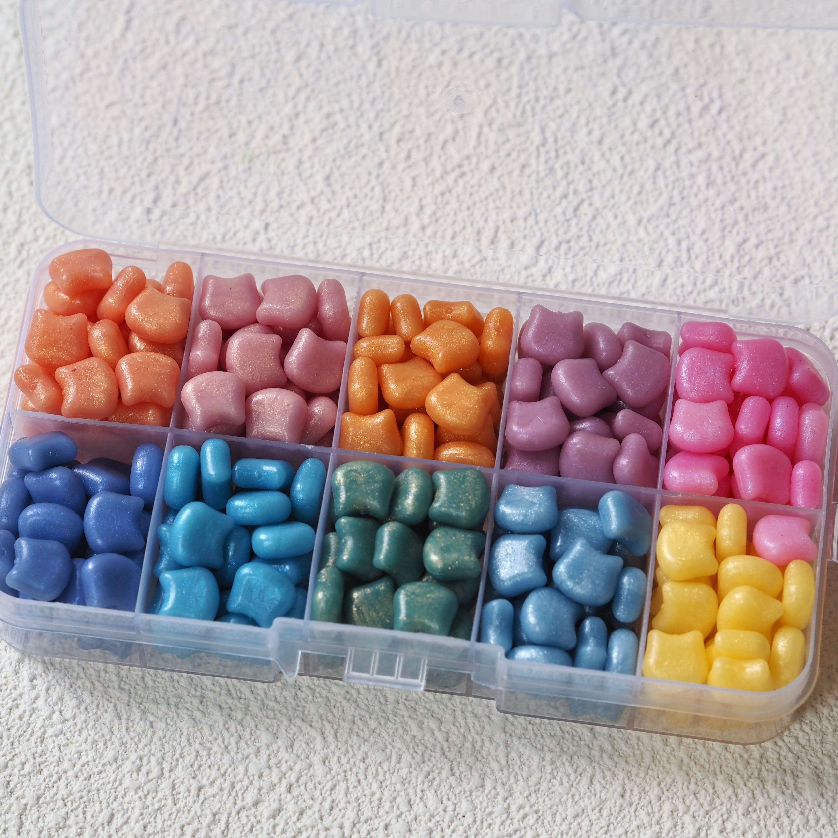 10色セット・パール調ネコ型シーリングワックスビーズ