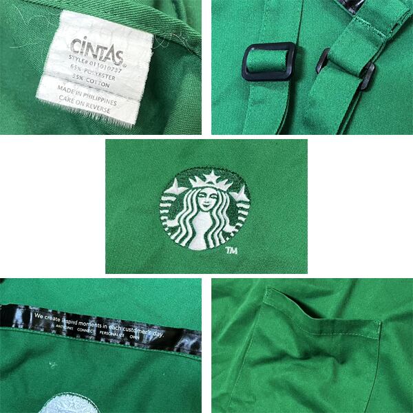 1点物◇スターバックスStarbucks緑Apronエプロン古着メンズレディース