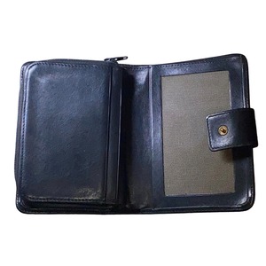 vintage GIANNI VERSACE black leather wallet