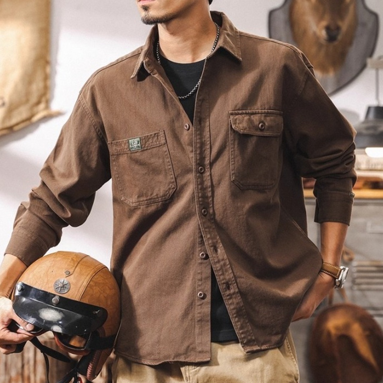 ビッグポケットワークシャツ 10207