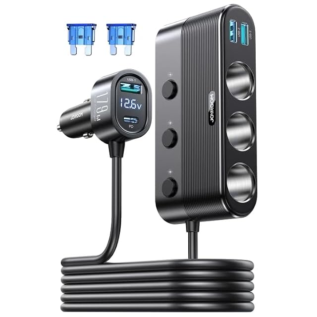 BESTEK シガーソケット 180W 3連 車 USB 増設 カーチャージャ 車載充電