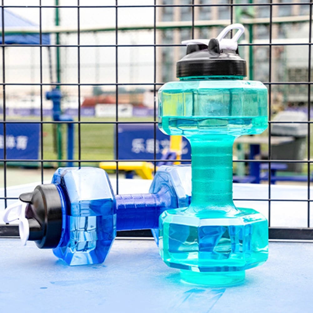 送料無料 アウトドア 2.6 L 水ボトルスポーツペットダンベル型ケトル