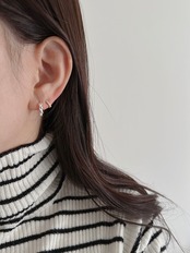 S925 ノットフープピアス