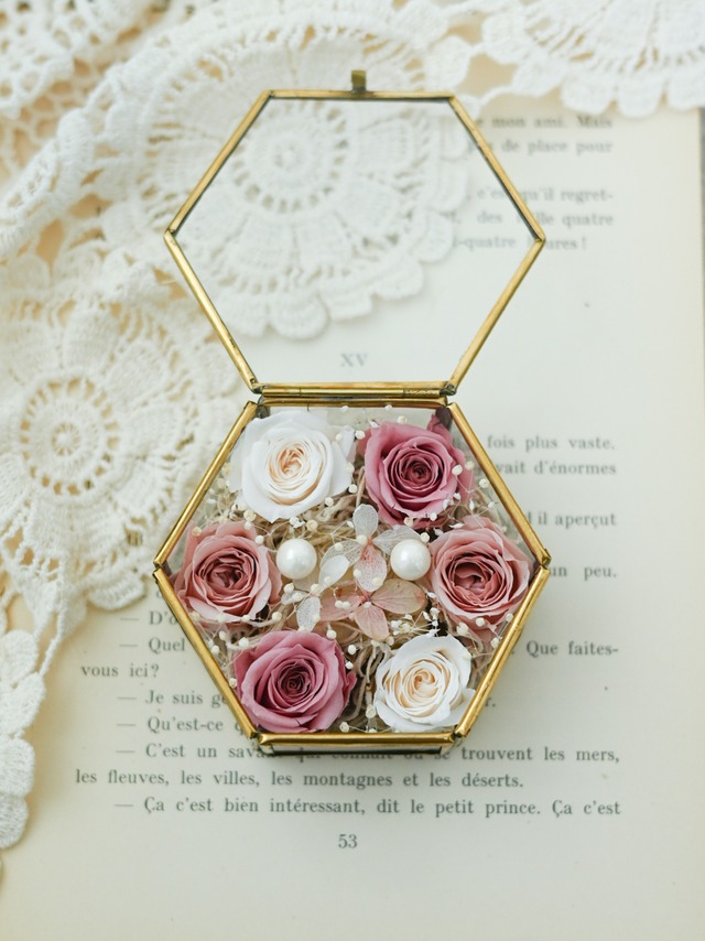 【Ring Case】Hexagon_russet pink