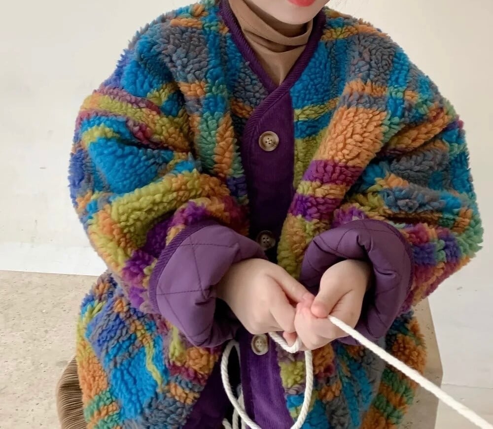 カラフル、サイケ★ 6size / キッズサイズカラフルボアジャケット | jbgcompany