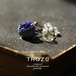 【013 The Starry Night Collection】 オイルインクォーツ × アズライト 鉱物原石 イヤーカフ&ピアス 天然石 アクセサリー (No.3738)
