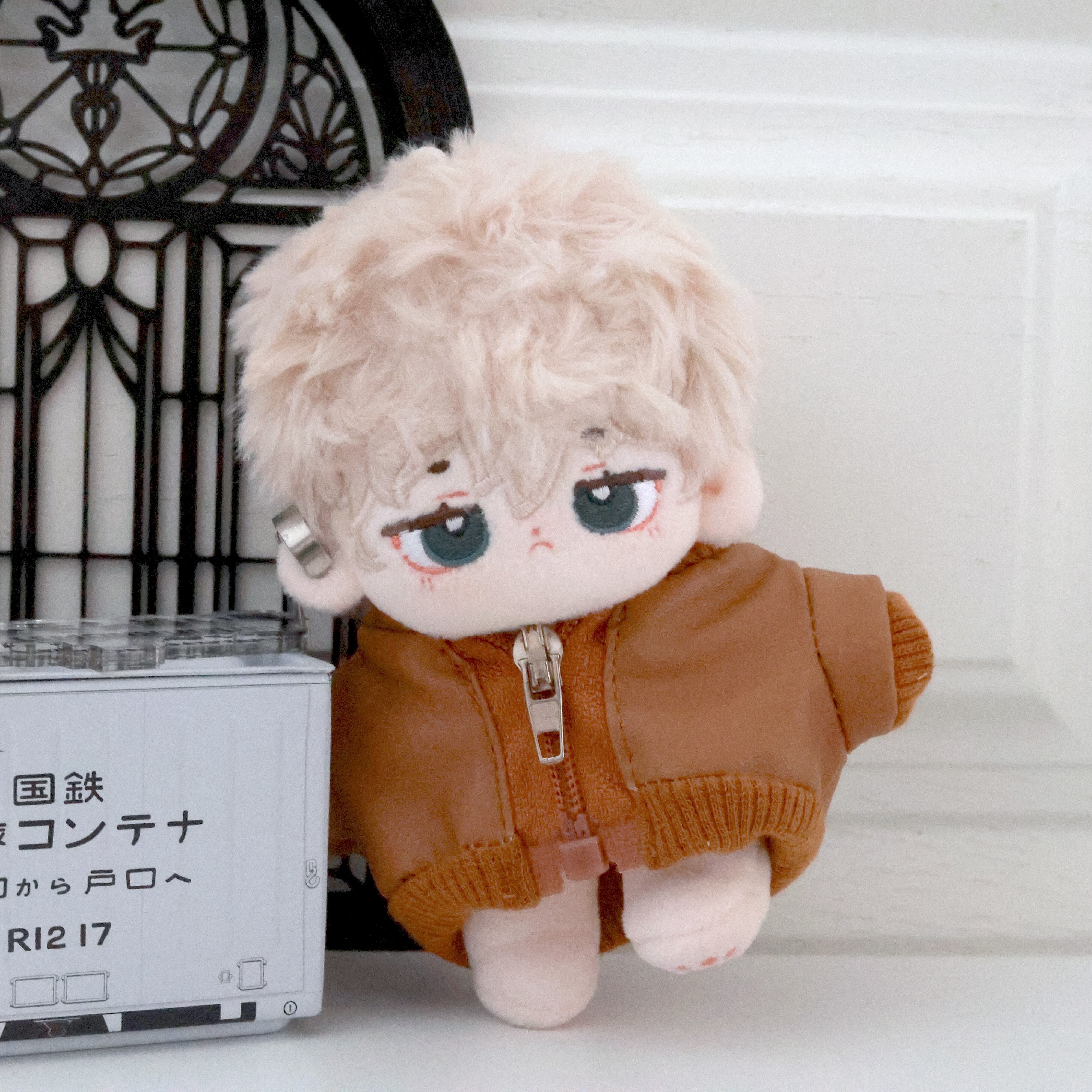 10cm 12cm 着せ替え ぬい服 レザージャケット ラブブ ぬいぐるみ服 綿