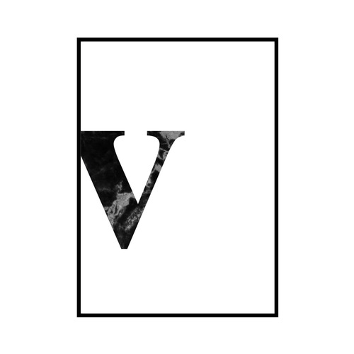 "v" 黒大理石 - Black marble - ALPHAシリーズ [SD-000549] A4サイズ ポスター単品