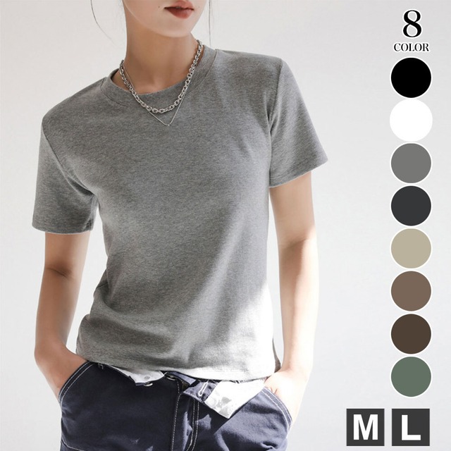 フィット Tシャツ レディース 春夏秋 トップス きれいめ シンプル 大人 かわいい 半袖 おしゃれ 無地 カジュアル リラックス 大人可愛い 大人女子