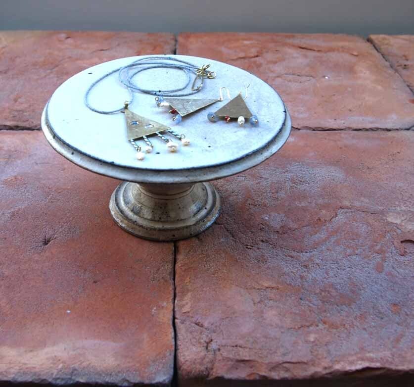 KS# 古角志奈帆(陶) コンポート(高台皿)(大)用 ガラスドーム(蓋)(大)<受注制作品>