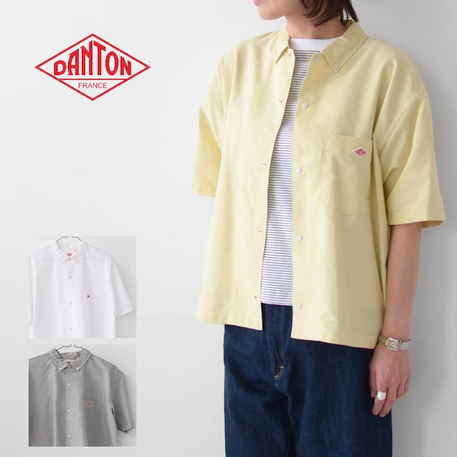 DANTON [ダントン] W S/S COOLMAX OXFORD B.D SHIRT SOLID [DT-B0117CMX] 半袖オックスフォードボタンダウンシャツ・無地・ボタンダウンシャツ・ポリエステルコットンシャツ・半袖シャツ・レディース・女性用・婦人服・LADY'S [2023SS]