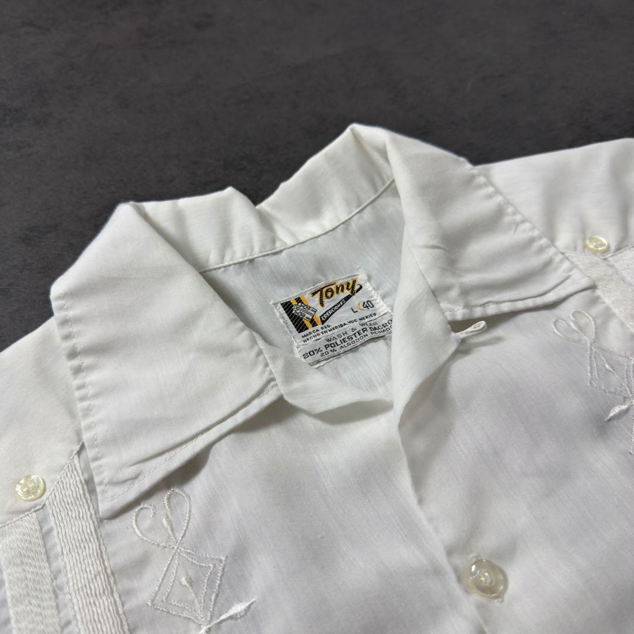 70s Tony Creaciones  cuban shirt L 古着 - 5