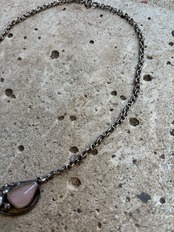 pale pink stone vintage necklace-4572-3