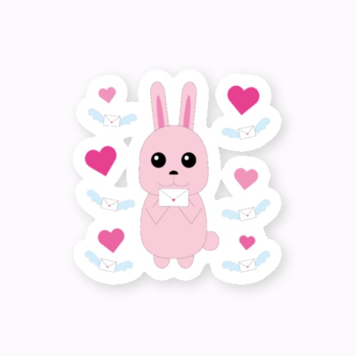 うさぎのラブレター(ミニステッカーB)