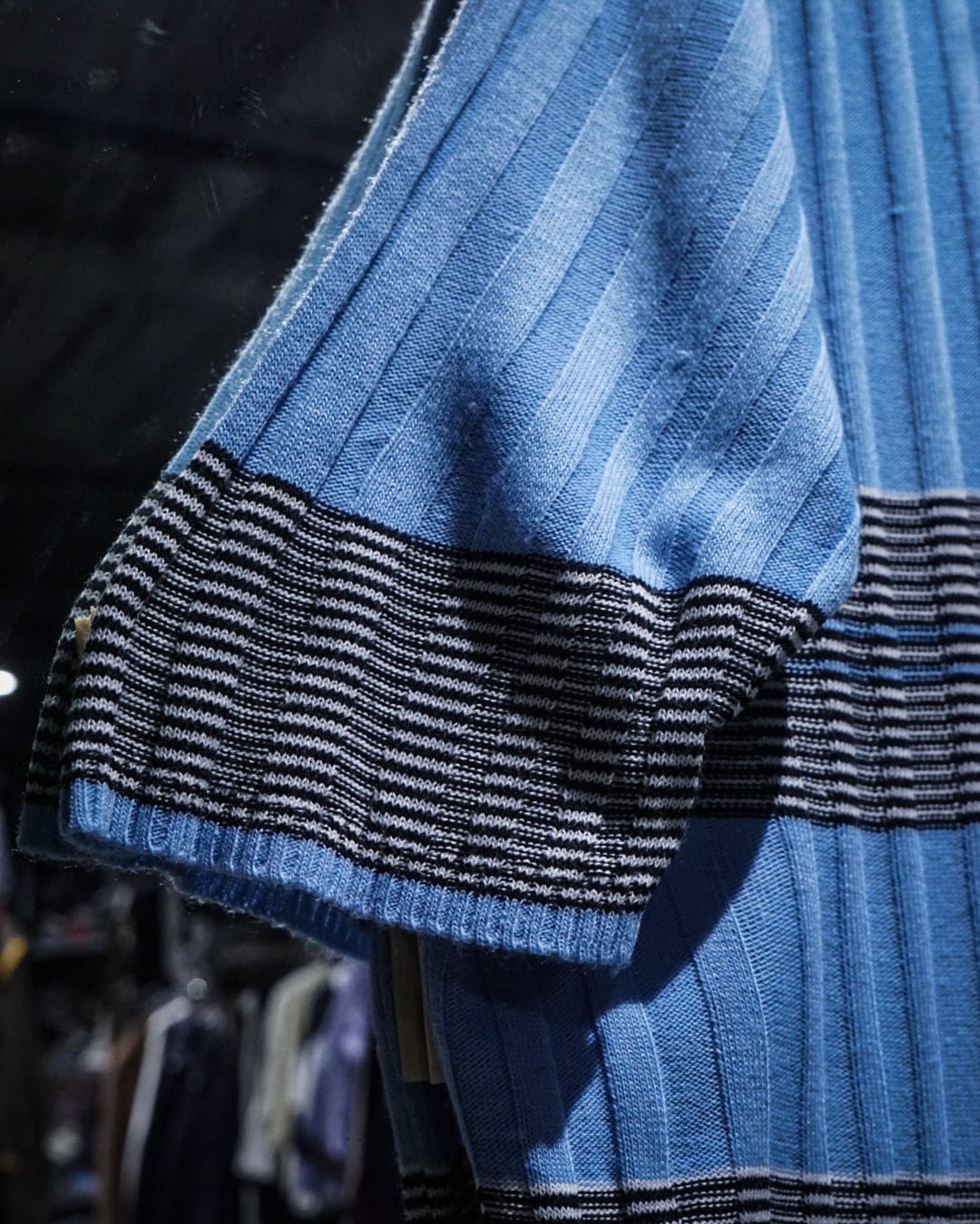 add (C) vintage】“ZONZ” Horizontal Stripe Vintage Skipper S/S Knit