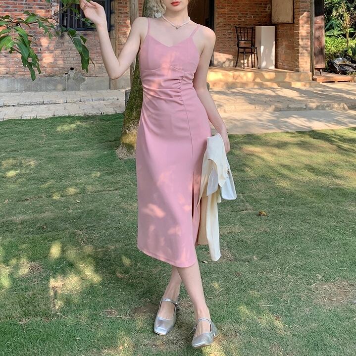 ワンピース レディース キャミワンピ S M L XL 2XL 3XL 4XL 大きいサイズ キャミソールワンピース ロング丈 ノースリーブ Vネック 細身 Aライン スリット シースルー かわいい 大人可愛い きれいめ シンプル 上品 エレガント おしゃれ セクシー おとな キュート ガーリー 華やか 無地 デート お出かけ 女子会 パーティー イベント リゾート 旅行 海 美術館巡り アート鑑賞 街歩き ブラック ピンク 記念日 10代 20代 30代 韓国系 着回し ファッション モテ 送料無料