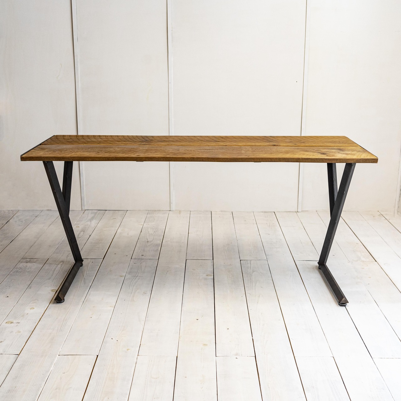 Old wood & y edge  legs work desk