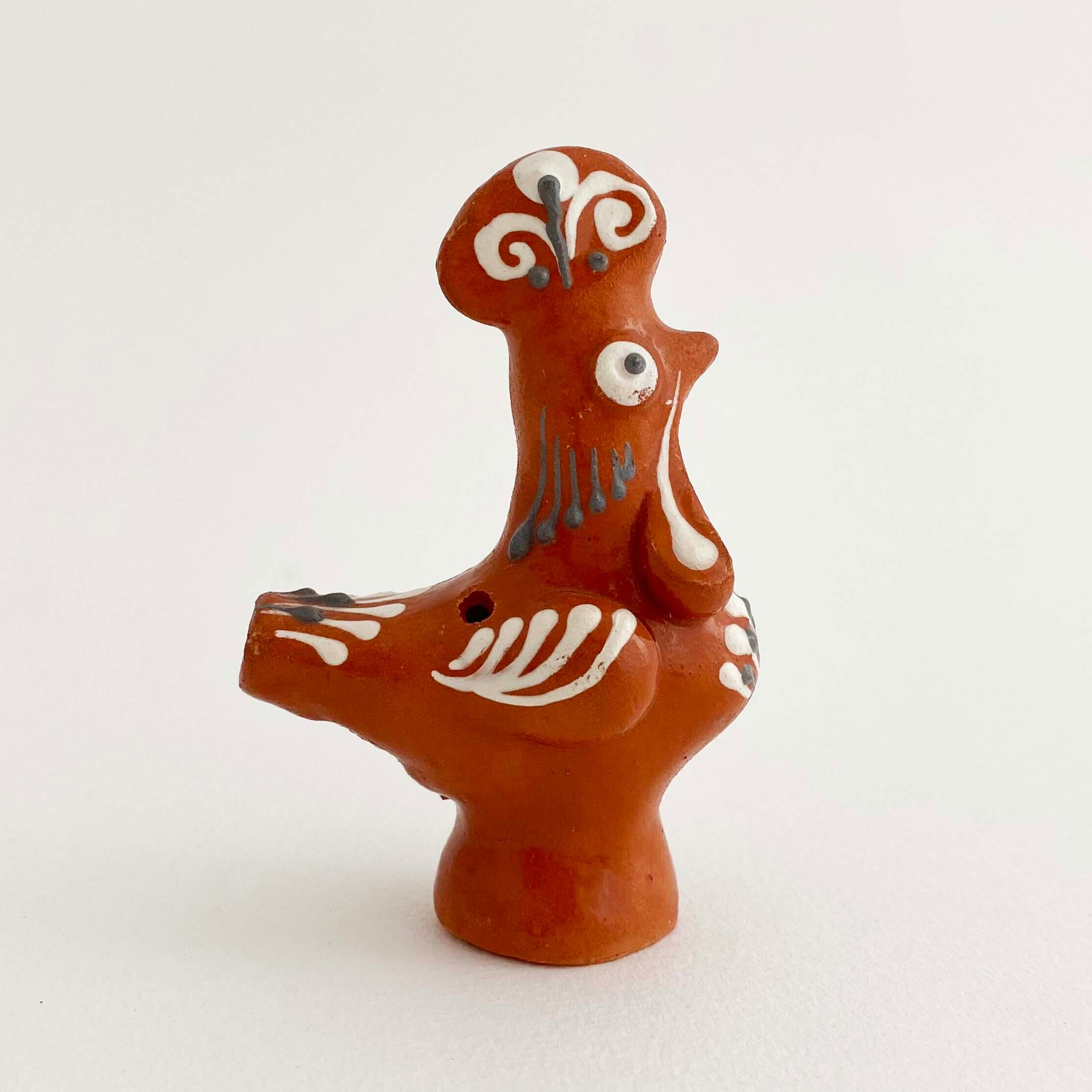 ウクライナ産 オピシュニャ土人形(ニワトリ赤茶色)
