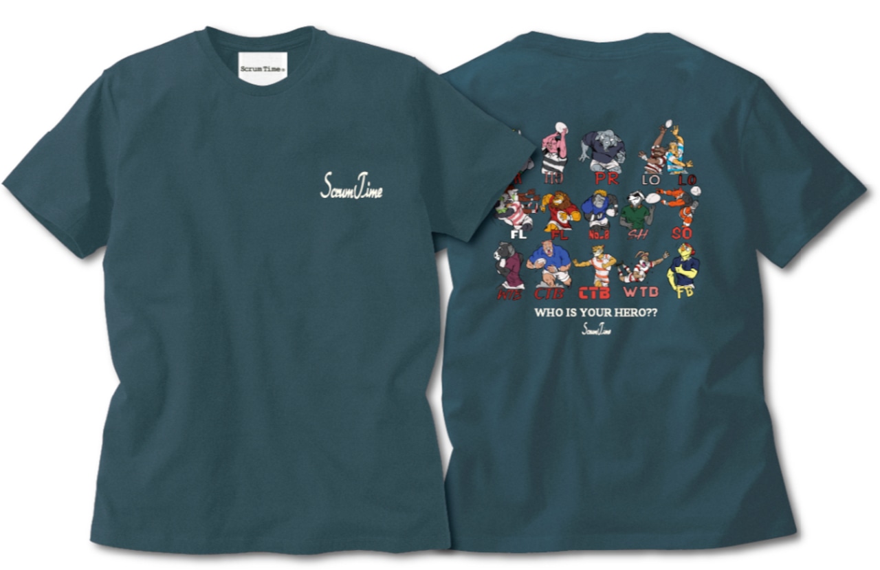 RUGBY ANIMALS BEST15 Tシャツ デニム