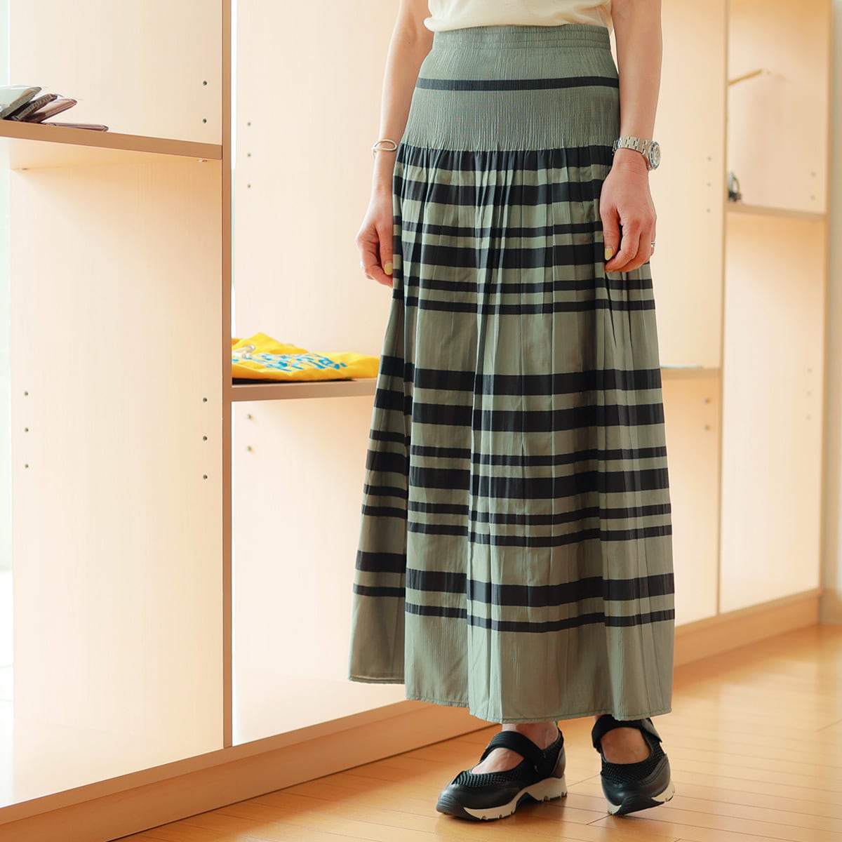 【送料無料】Le MARAIS (ル マレ) スタイルアップワッシャー 2FACE スカート