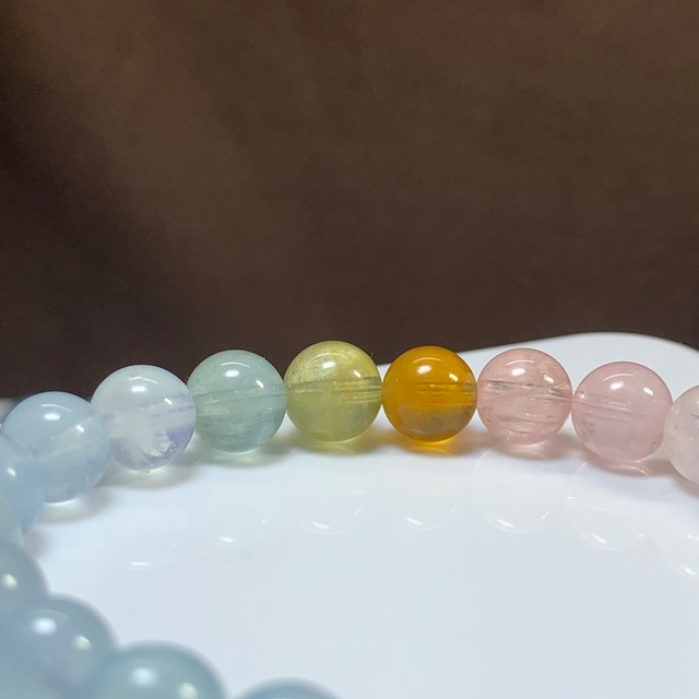 no6.爽やかパステル☆グラデーションミックスベリル ブレスレット