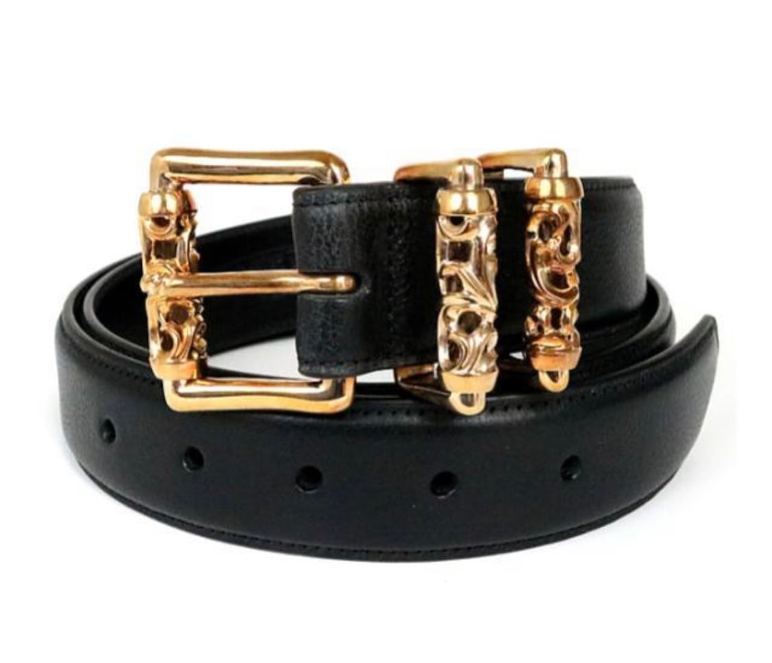 CHROME HEARTS クロムハーツ ブロンズ 3PC ローラー ベルト レザー