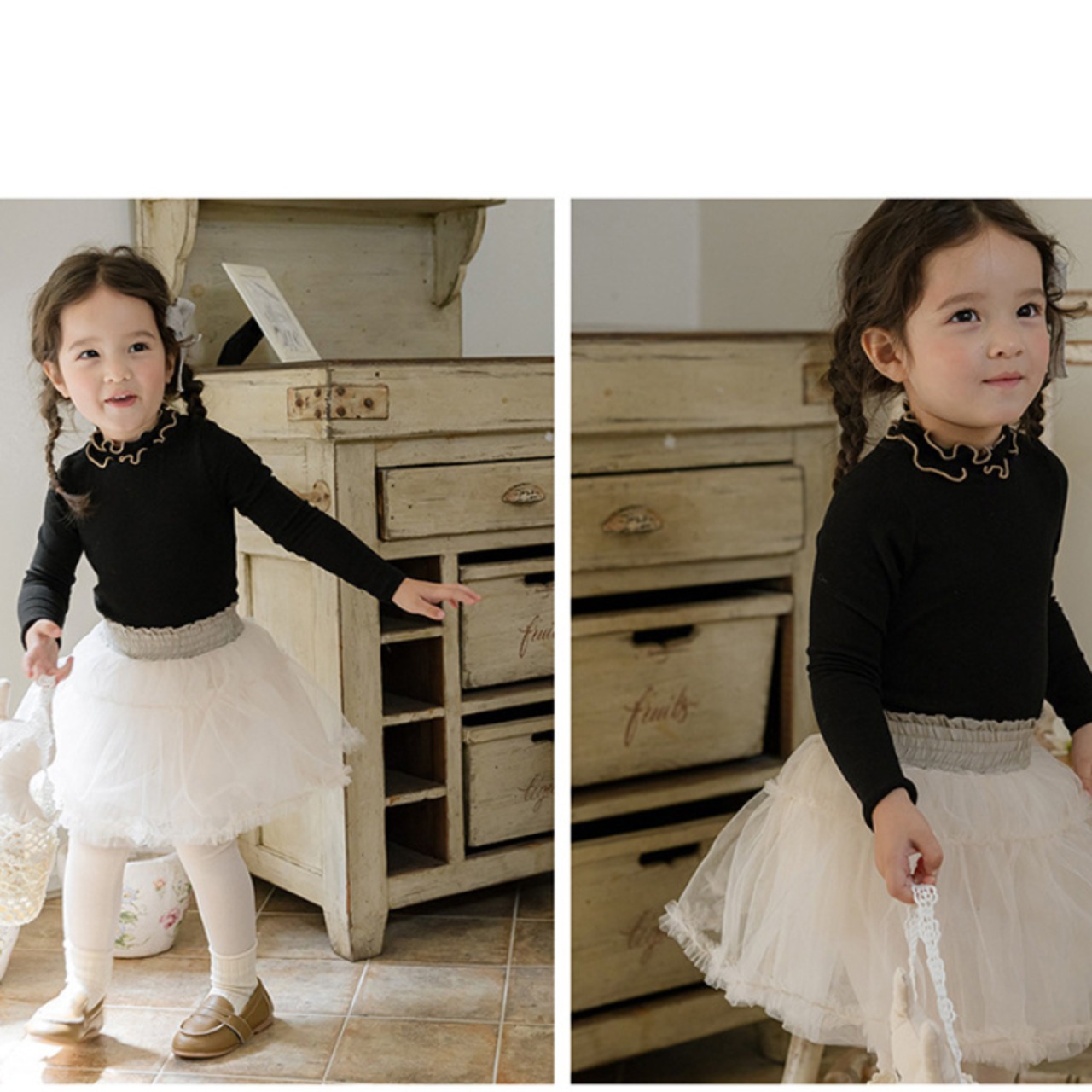 春ハイウエストメッシュスカート3色